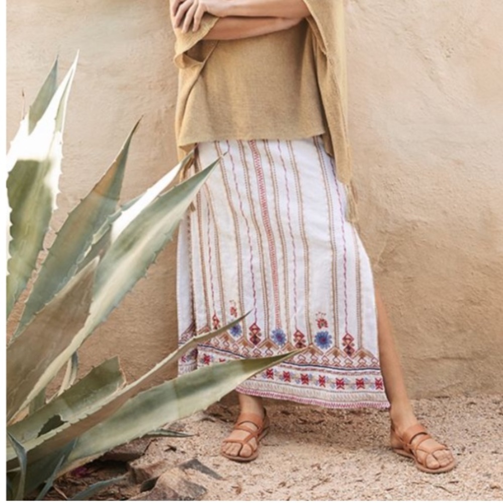 Johnny Was FREDERIQUE SIDE SLIT MAXI SKIRT